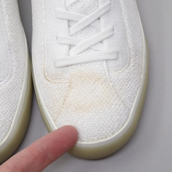 Rothys Lace Up Terry Cloth Sneaker White Textile Casual Shoes Womens Size 9 - Picture 3 of 9